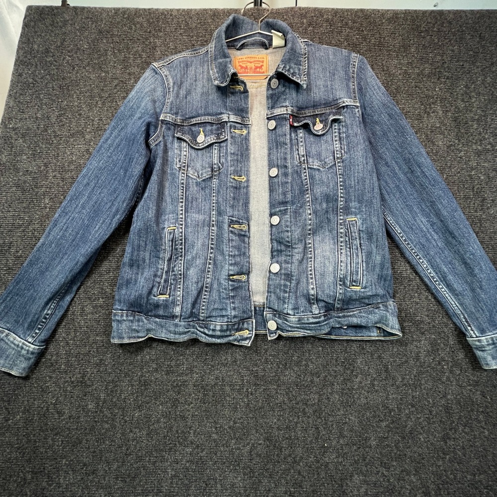 Levi's Y2K Medium Wash Denim Trucker Jacket Womens M Western Rodeo Workwear VTG